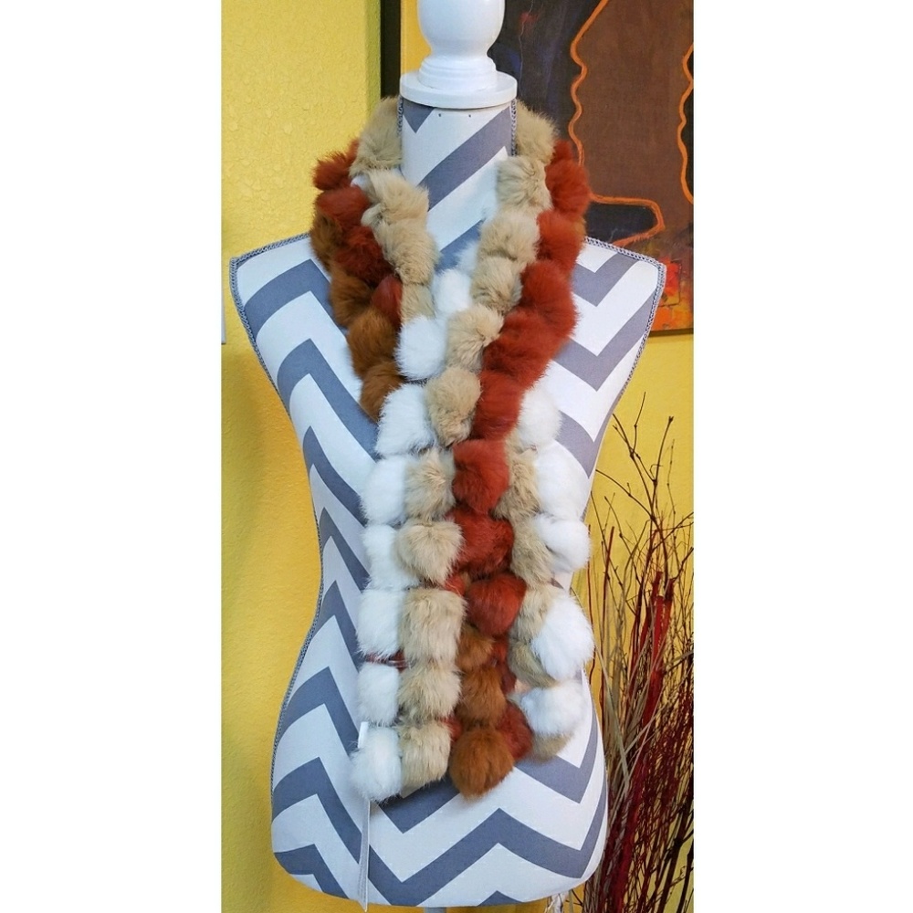 🆕100% RABBIT FUR SCARF